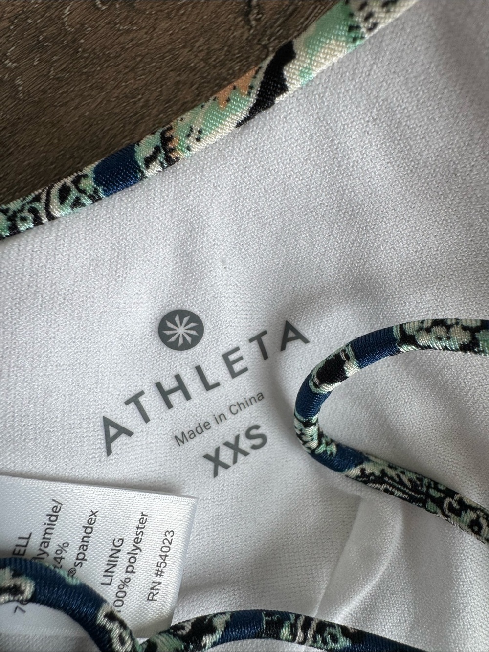 Athleta Paisley Print Strappy Blue Bikini Top Size XXS - Picture 4 of 4